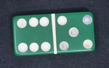 Vintage Green 5/6 Puremco No. 616 Standard Marblelike Dominoe Made In USA