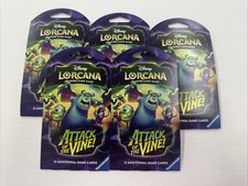 Disney Lorcana: Attack of the Vine Sleeved Booster Packs 5 pack lot