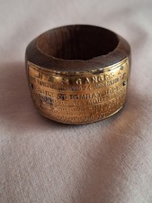 HMS GRANGES TENEDOS IMPREGNABLE III NAPKIN RING MADR FROM THE SHIPS TEAK WORN CO