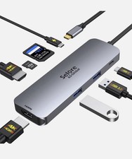 USB C Docking Station Dual HDMI Monitor, C to Space Grey