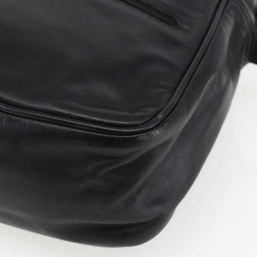 LOEWE Anagram Shoulder Bag Leather Black Gold Auth ka2028 - Afbeelding 16 van 23