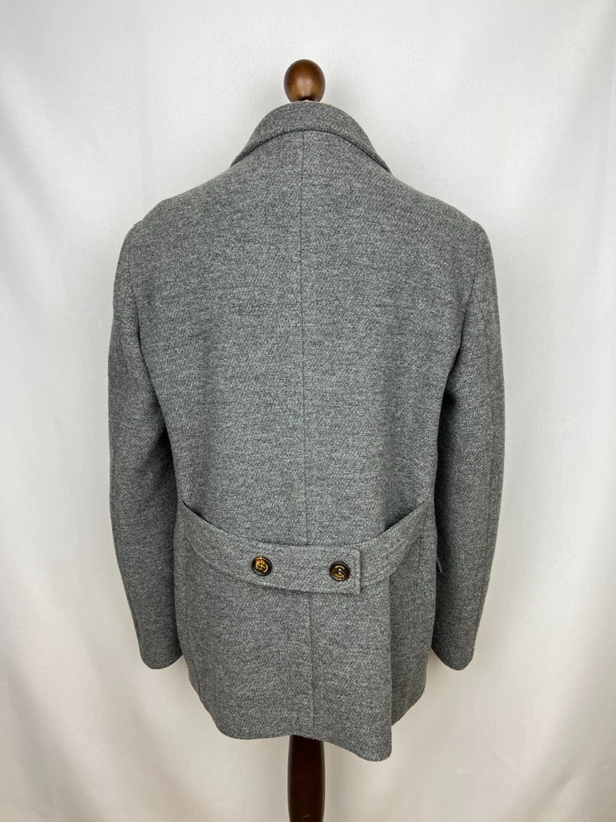 ELEVENTY Pure Wool Blend Solid Gray Half-Lined Do… - image 5