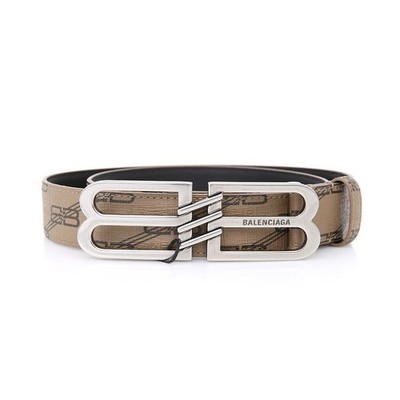 Balenciaga BB Signature Silver Belt 703098 Logo Belt 85