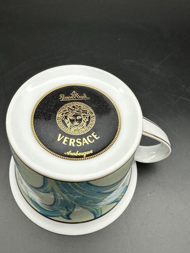 NUEVO EN CAJA Versace Rosenthal Azul Arabesco Ikarus Medusa Porcelana Cappuccino Taza KC - Imagen 8 de 17