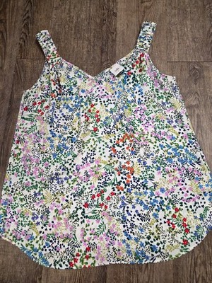 CABI Floral Rotation Tank Top Multicolor Sleeveless Colorful Blouse Shirt S 5917