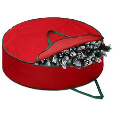 1 Pcs 60" Christmas Wreath Storage Bag Zippered Garland Holiday Container wit...