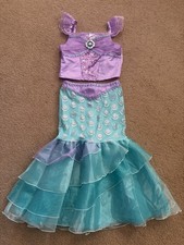 Disney Store Ariel Costume Girls Size 9/10 Dress 2pc Outfit The Little Mermaid