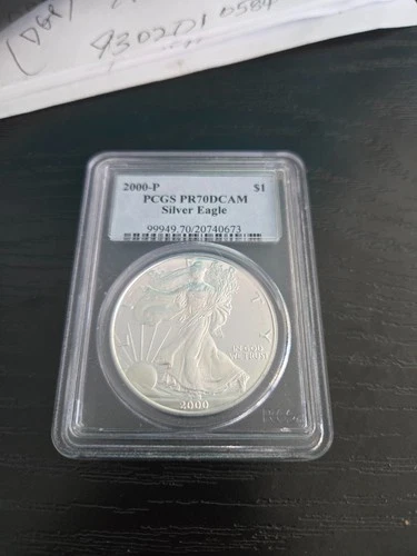 PR70 2000-P DCAM American Silver Eagle PCGS Blue Label