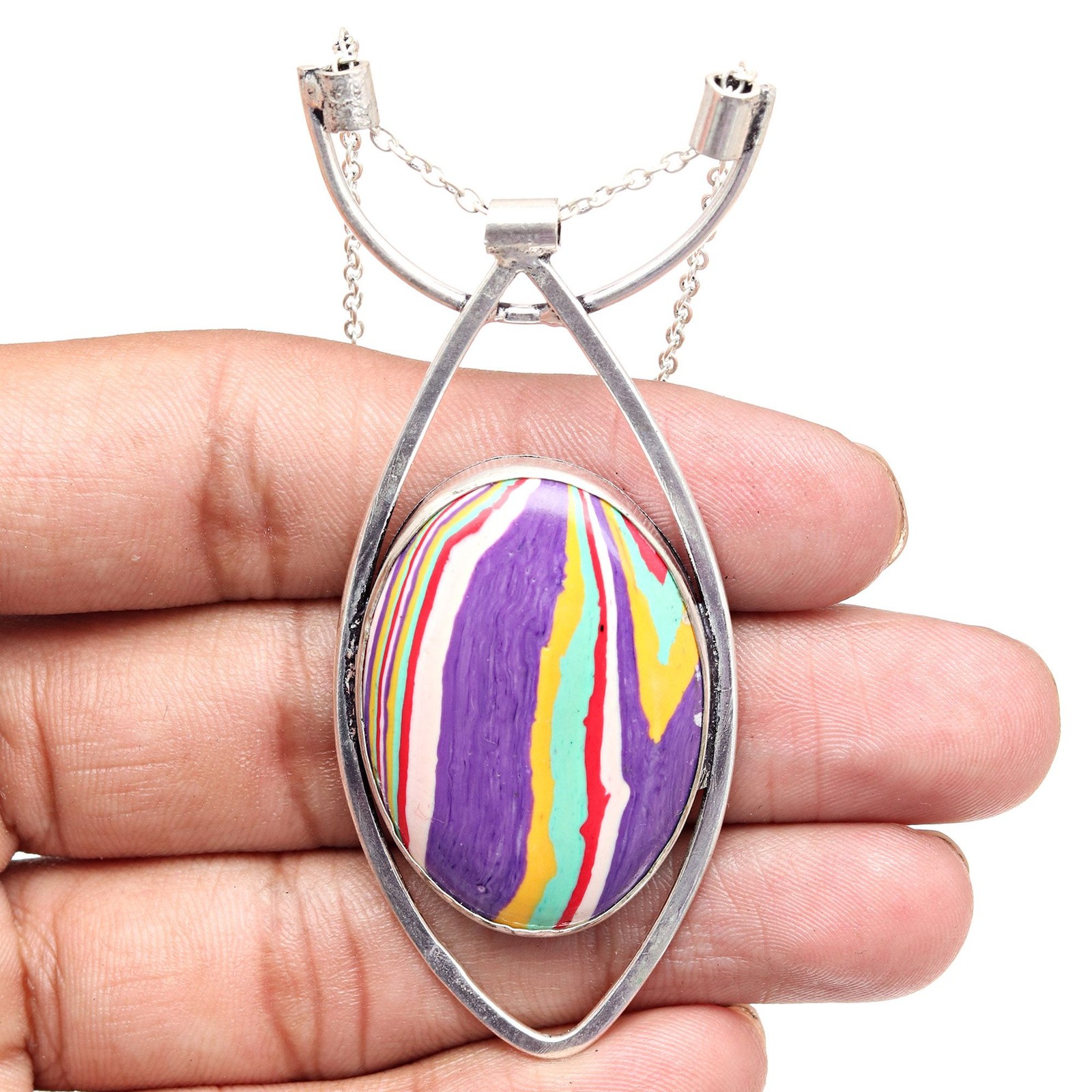 Necklace Jewelry Rainbow Gemstone Calsilica jewelry  necklace choker