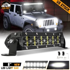 240W 8"inch Dual Row LED Work Light Bar Spot Driving Offroad 4WD ATV Truck 9/10"