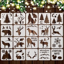 20 Pieces Forest Animal Stencils for Painting on Wood Reusable Wildlife