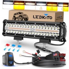 12 inch LED Light Bar Kit Amber White 12In Light Bar Amber White with Rocker