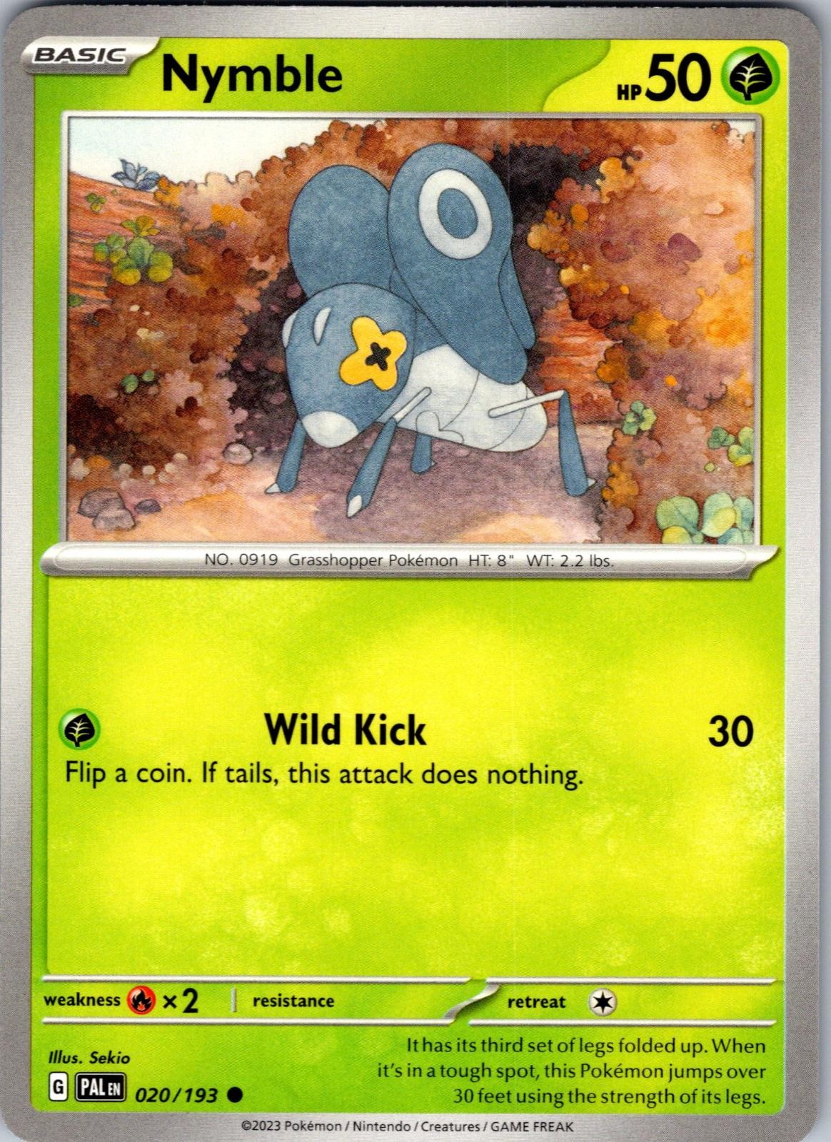 NYMBLE 020/193 COMMON PALDEA EVOLVED POKEMON NEAR MINT