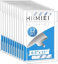 12 Pack Wall Mount Sign Holder 8.5 x 11, Clear Plastic Picture Frames with Mount