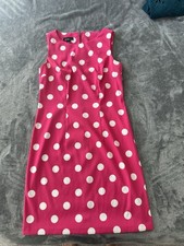 Alyx Women’s Size 4 NEW Polka Dot Pink Sheath Dress Sleeveless Knee Length