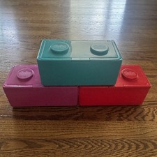 3 Vintage Chubs Plastic Stackable Containers Baby Wipes Holder Boxes Lot