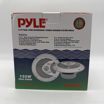 Pyle PLMR60W 150W White 6 1/2'' Dual Cone Waterproof Stereo Speaker System (Pair)