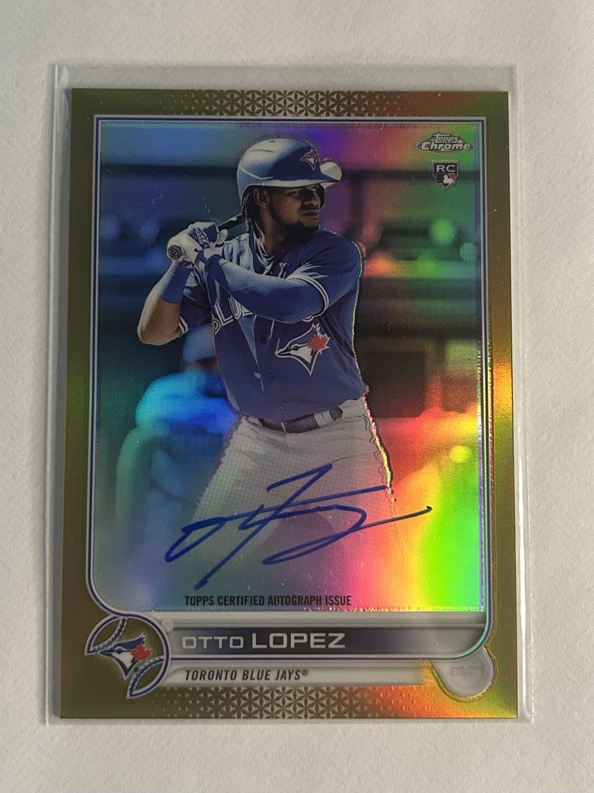 2022 Topps Chrome Otto Lopez True Gold Refractor Rookie Autograph Auto /50