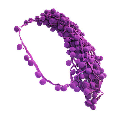 6 Yards Regal Purple 3 cm Pom Pom Drapery Craft Dangle Trim Lace Sewing Fringe 