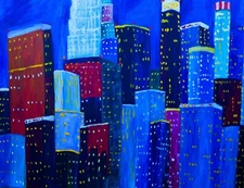 MY LA cityscape  Natasha Petrosova Original  oil Painting Impressionism 537