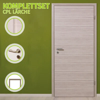 HORI Zimmertür Komplettset Innentür inkl. Zarge + Türgriff - Lärche Hell CPL