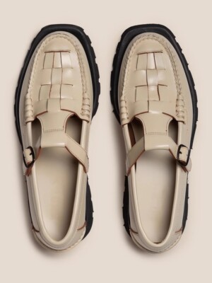 Hereu Women's Leather Chunky Height-raising Casual Sandals shoes