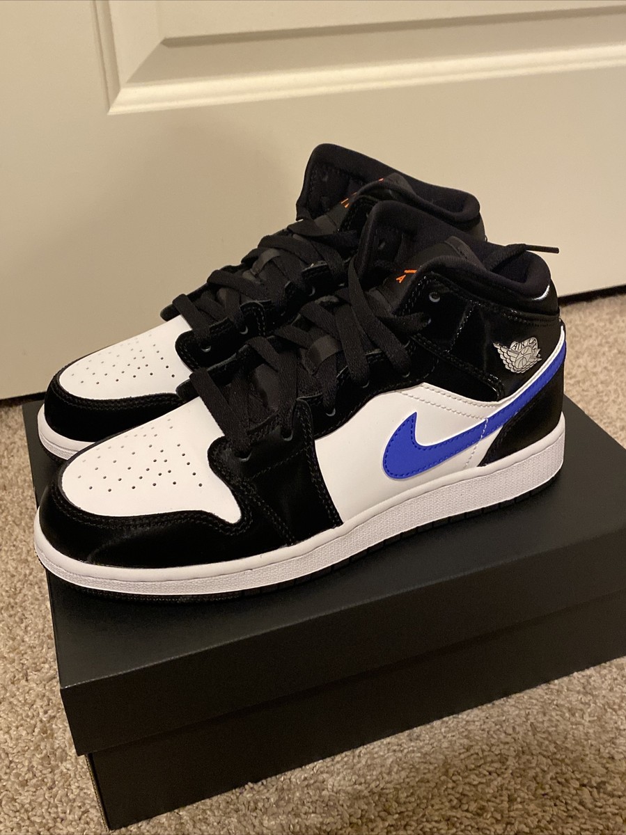 Nike Air Jordan 1 Mid GS Black/Racer Blue 554725-084 Size 5Y