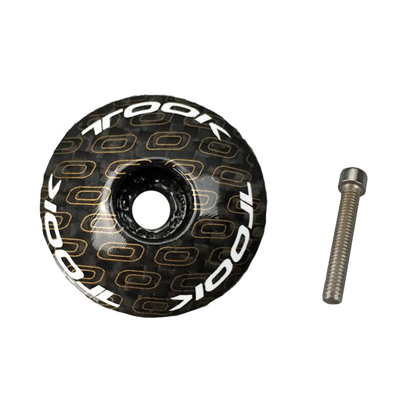 1 1/8" Matte Carbon Fiber Headset Stem Top Cap +Bolt MTB Road Mountain