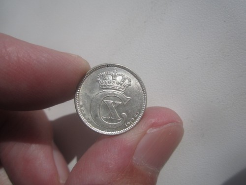 1919 DENMARK 25 ORE SILVER