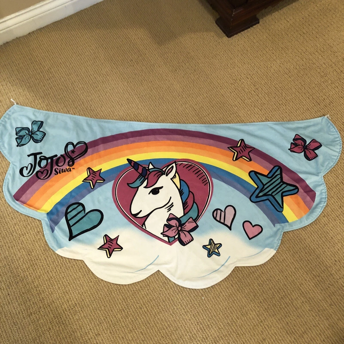 Jojo Siwa Girls Unicorn Blue Rainbow Cape Towel Arm Holes eBay