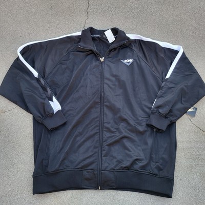 New Vintage Pony Track Jacket Size 2XL XXL Black Athletic Full Zip Jogger Gym