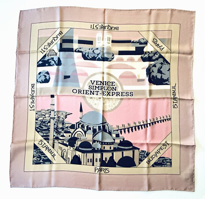 Unique Venice Simplon-Orient-Express Train Silk Scarf - 34'' Square