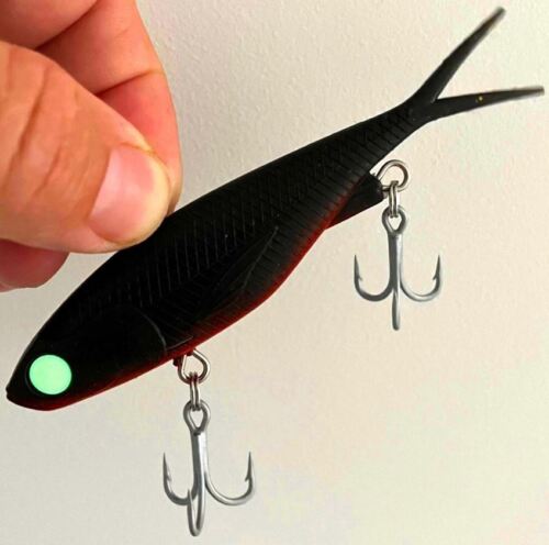 Soft Plastic TPR Vibe High Quality Fishing Lures VMC Trebles Barra Snapper 115mm - Picture 17 of 38