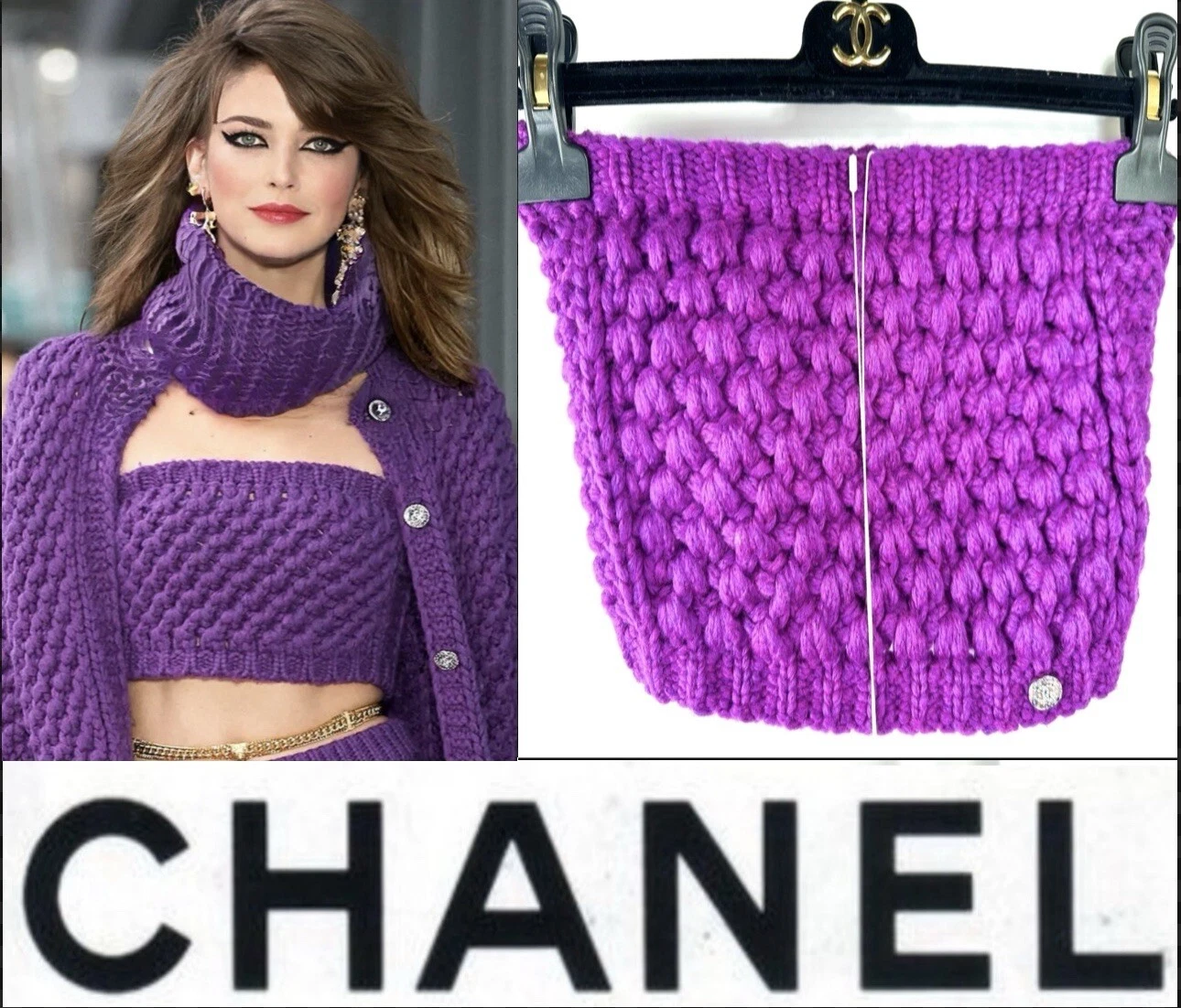 5K NUOVO Chanel 2022 Jennie Maglione Crop Top 34 36 38 2 4 6 Camicia Giacca S XS M L