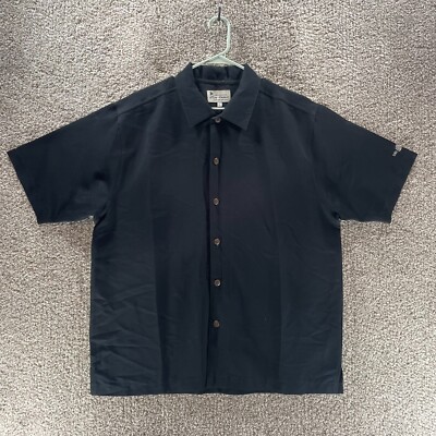 VTG Del Sol Shirt Mens L Black Short Sleeve Button Up Rio Havana The Executive
