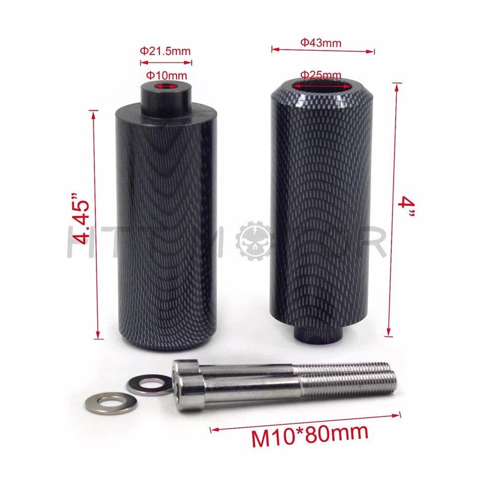 Protector de caída de choque deslizadores de cuadro largo de carbono HTTMT para Yamaha FZ6 2004-2012 Foto 2 de 4