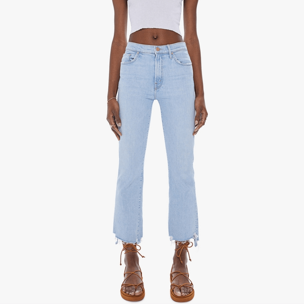 Mother The Insider Crop Step Chew Bootcut Ankle Jeans