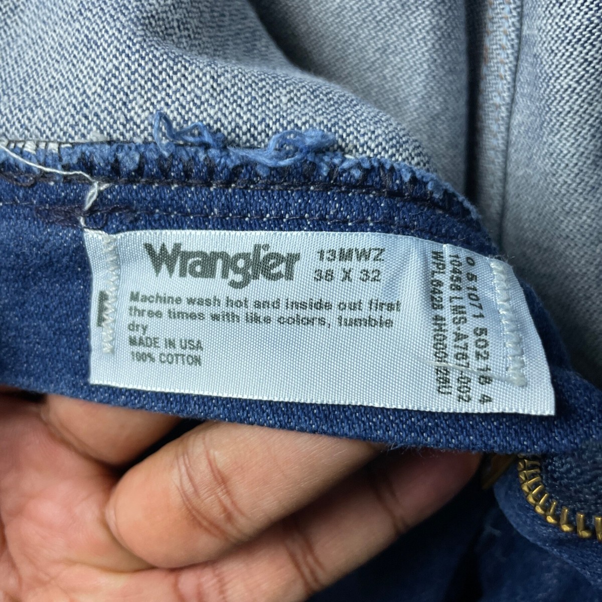 Summer　SALE　㉙ Wrangler Jeans Mens 38x32 Blue Denim Jeans Western Heavy Farm