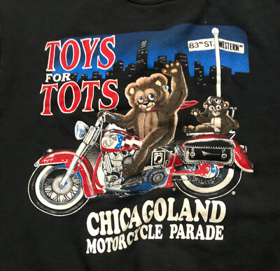 Vintage Toys For Tots Chicagoland Motorcycle Parade 1995 Black