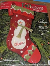 Dimensions Feltworks Christmas Felt Applique Stocking Kit 8137 Snowman Cheer