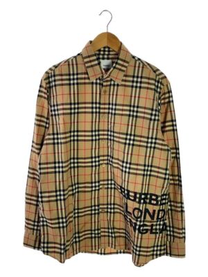 BURBERRY LONDON long sleeve shirt M cotton Camel check BURBERRY LONDON long sleeve shirt M cotton Camel check