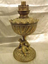 🇫🇷 ANCIENNE LAMPE A PÉTROLE BRONZE CHÉRUBIN PUTTO ANTIC OIL LAMP