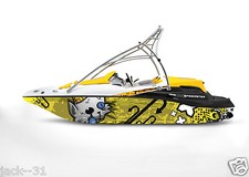 GRAPHIC KIT DECAL BOAT SPORTSTER SEA DOO SPEEDSTER SPORT WRAP BEWARE CAT ADHESIF