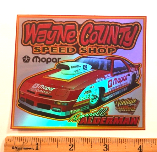 Darrell Alderman WAYNE COUNTY SPEED SHOP NHRA Racing Holographic Sticker Decal - Picture 2 of 3