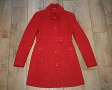 New! Full Circle Designer Long Wool Coat Size S 8 10 Unusual Back Detail Smart