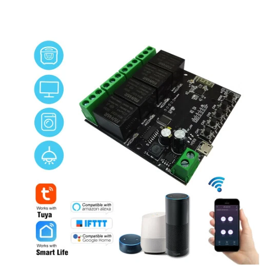 4CH WiFi RF Smart Switch Module Google Alexa Smart Life APP Wireless Controller - Image 3 of 4