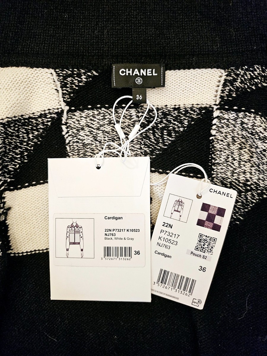 NWT CHANEL 2022 Coco Neige 22N Zip-up Cashmere Cardigan, Black