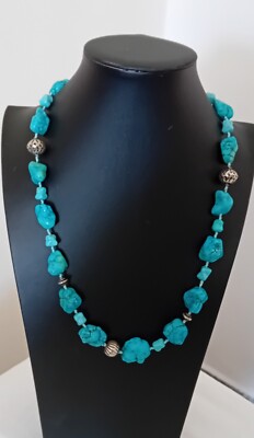 Halskette Türkis Natur Arizona Ethno Style edel mit Kletternuggets