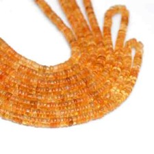 Natural Citrine 5mm-6mm Smooth Spacer Heishi/Tyre Rondelle Beads 16inch Strand