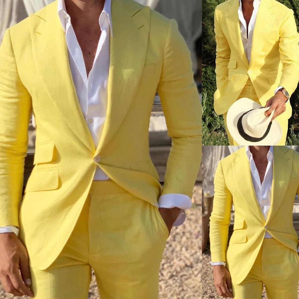 Yellow suit jacket mens sale